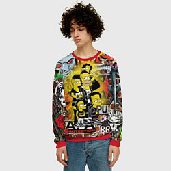 Свитшот мужской Simpsons & Punks not dead! Motto!, цвет: 3D-красный — фото 2
