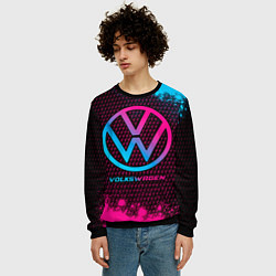 Свитшот мужской Volkswagen - neon gradient, цвет: 3D-черный — фото 2