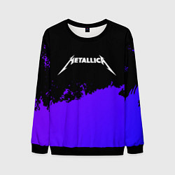 Свитшот мужской Metallica purple grunge, цвет: 3D-черный