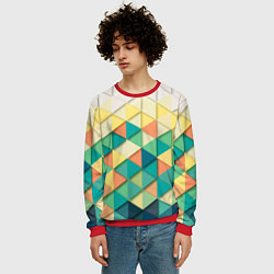 Свитшот мужской Мозаичный градиент, цвет: 3D-красный — фото 2