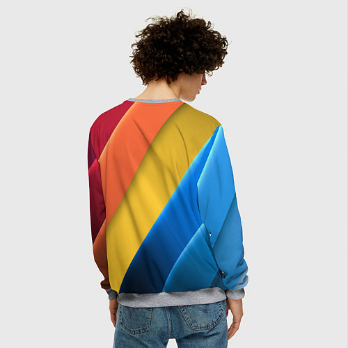 Мужской свитшот Радужные полоски / 3D-Меланж – фото 4