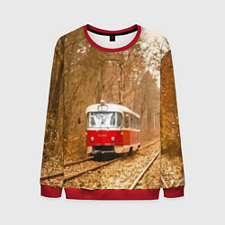 Свитшот мужской Одинокий трамвай - Россия, цвет: 3D-красный
