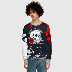Свитшот мужской Blue october брызги красок, цвет: 3D-меланж — фото 2