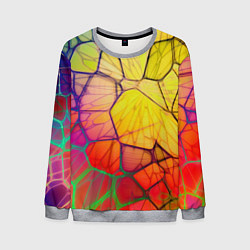 Свитшот мужской Абстрактные цветные фигуры, цвет: 3D-меланж
