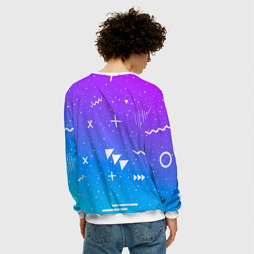 Мужской свитшот Nasa фигурки / 3D-Белый – фото 4
