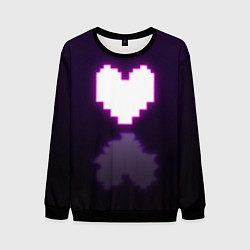 Свитшот мужской Undertale heart neon, цвет: 3D-черный