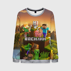 Свитшот мужской Василий Minecraft, цвет: 3D-меланж