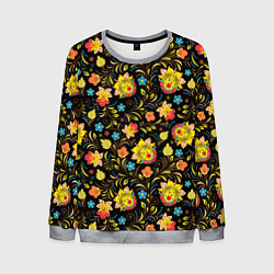 Свитшот мужской Русский яркий узор, цвет: 3D-меланж