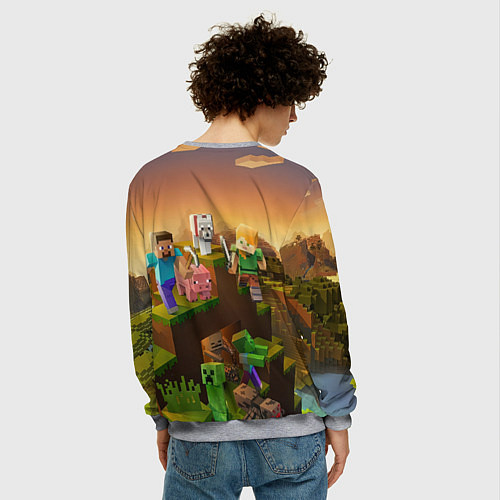 Мужской свитшот Георгий Minecraft / 3D-Меланж – фото 4