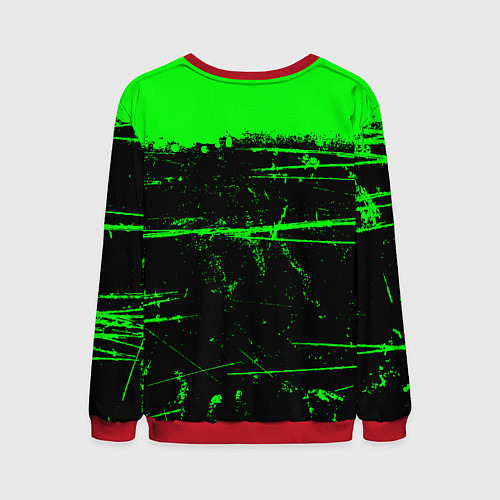 Мужской свитшот Monster energy green neon / 3D-Красный – фото 2