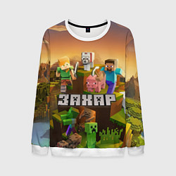 Свитшот мужской Захар Minecraft, цвет: 3D-белый