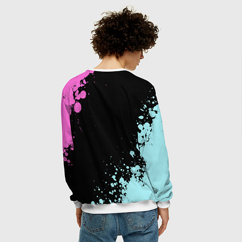 Мужской свитшот Красивая Энча / 3D-Белый – фото 4