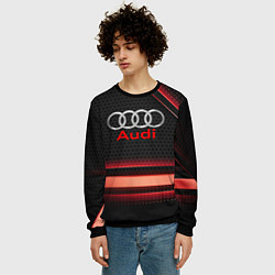 Свитшот мужской Audi абстракция карбон, цвет: 3D-черный — фото 2