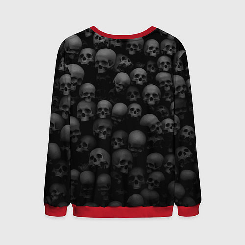Мужской свитшот Композиция из черепов - Dark / 3D-Красный – фото 2