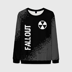 Свитшот мужской Fallout glitch на темном фоне: надпись, символ, цвет: 3D-черный