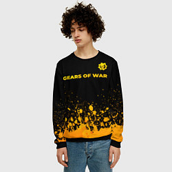 Свитшот мужской Gears of War - gold gradient: символ сверху, цвет: 3D-черный — фото 2