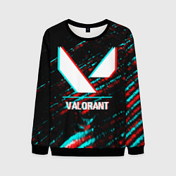 Свитшот мужской Valorant в стиле glitch и баги графики на темном ф, цвет: 3D-черный