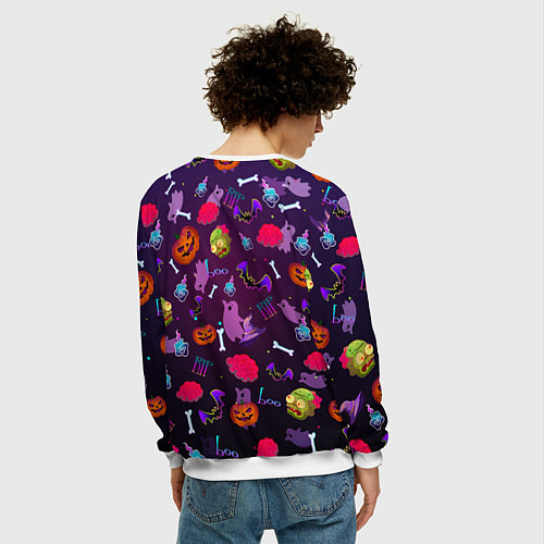 Мужской свитшот Это Хэллоуин / 3D-Белый – фото 4