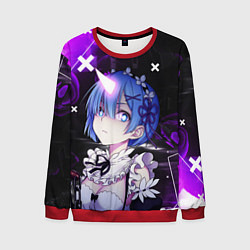 Свитшот мужской Rem - ReZero - Абстракция, цвет: 3D-красный