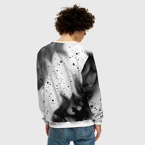 Мужской свитшот Worlds okayest pilot - white / 3D-Белый – фото 4