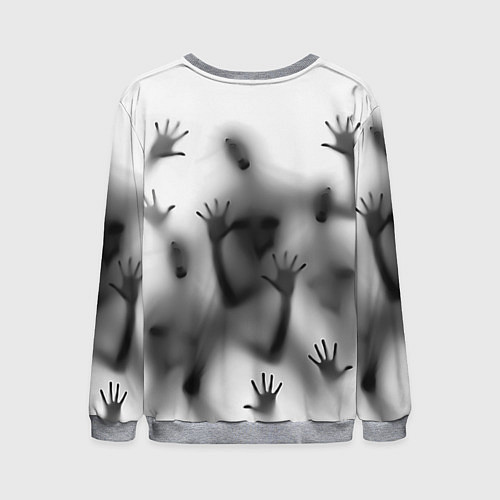 Мужской свитшот Bodies inside behind a white wall / 3D-Меланж – фото 2