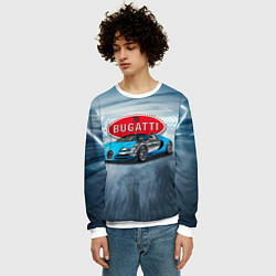 Свитшот мужской Бугатти - мощь, престиж, мечта!, цвет: 3D-белый — фото 2
