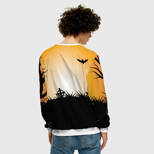 Мужской свитшот Тыквенное мороженое / 3D-Белый – фото 4