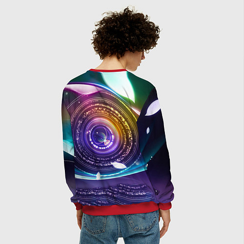 Мужской свитшот Глаз Вселенной / 3D-Красный – фото 4