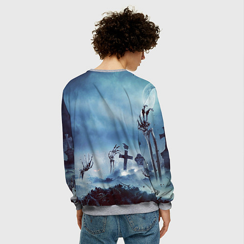 Мужской свитшот Летучая мышь - мороженое / 3D-Меланж – фото 4