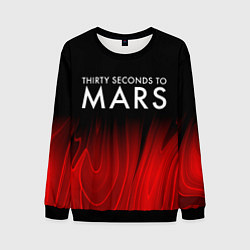 Свитшот мужской Thirty Seconds to Mars red plasma, цвет: 3D-черный