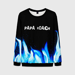 Свитшот мужской Papa Roach blue fire, цвет: 3D-черный