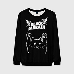 Свитшот мужской Black Sabbath рок кот, цвет: 3D-черный