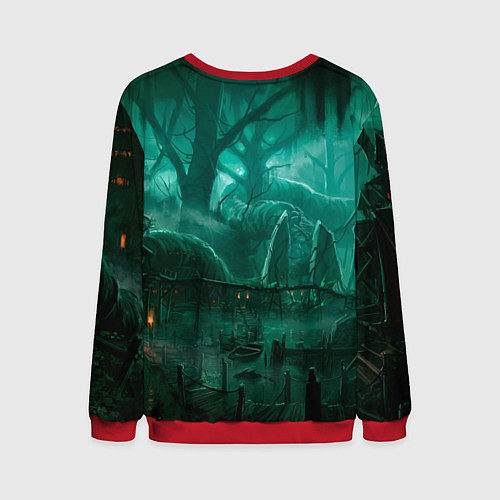 Мужской свитшот Причал у болота / 3D-Красный – фото 2