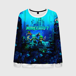 Свитшот мужской Minecraft water, цвет: 3D-белый