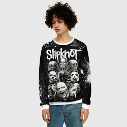 Свитшот мужской Slipknot Black, цвет: 3D-белый — фото 2