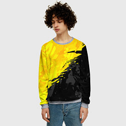 Свитшот мужской Black and yellow, цвет: 3D-меланж — фото 2