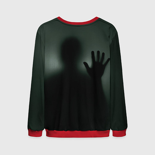 Мужской свитшот Хэллоуин - тень призрака / 3D-Красный – фото 2
