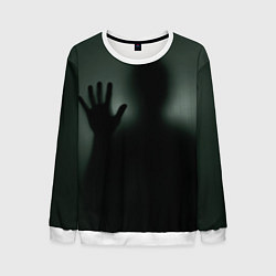 Свитшот мужской Хэллоуин - тень призрака, цвет: 3D-белый