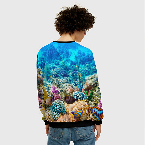 Мужской свитшот Дно морское / 3D-Черный – фото 4