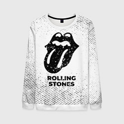 Мужской свитшот Rolling Stones с потертостями на светлом фоне