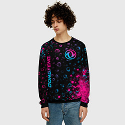Свитшот мужской Dongfeng - neon gradient: надпись, символ, цвет: 3D-черный — фото 2