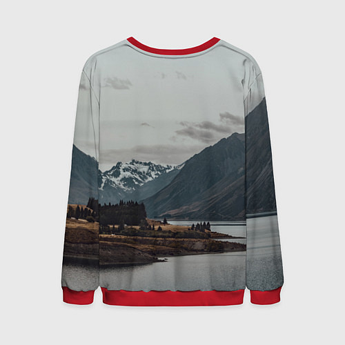 Мужской свитшот Островoк на озере / 3D-Красный – фото 2