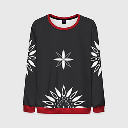 Свитшот мужской Черно-белый узор звезда, цвет: 3D-красный