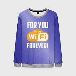 Свитшот мужской Бесплатный Wi-Fi навсегда, цвет: 3D-меланж