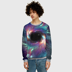 Свитшот мужской Разноцветное космическое завихрение, цвет: 3D-меланж — фото 2
