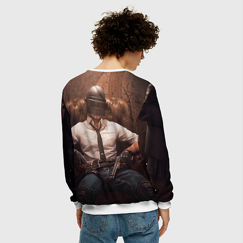 Мужской свитшот PlаyerUnknowns Battlegrounds / 3D-Белый – фото 4