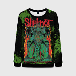 Свитшот мужской Slipknot green satan, цвет: 3D-черный