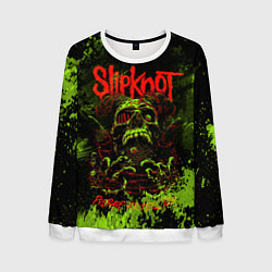 Свитшот мужской Slipknot green череп, цвет: 3D-белый