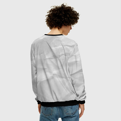 Мужской свитшот Санта Клаус и колокольчик / 3D-Черный – фото 4