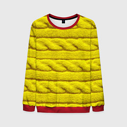 Свитшот мужской Жёлтый свитер - Осень-Зима 2028, цвет: 3D-красный